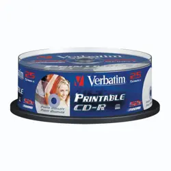 CD-R 700Mb 52x spindle printable Verbatim 25/1 43439