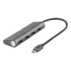 DELTACO 4-portni USB HUB, USB 3.1 Gen1, 1x USB-C muški, 4x USB-A ženski