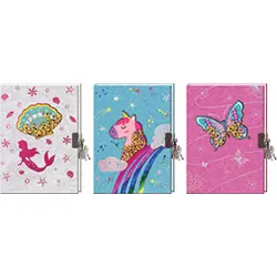 Dnevnik spomenar sa lokotom B6 CREATIVE Sweet, glitter prozor, sort P36/72