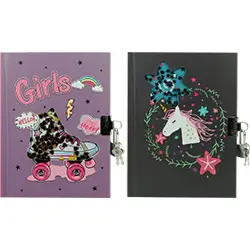 Dnevnik spomenar sa lokotom CREATIVE Girls glitter prozor sort 778050 P36/72 NET