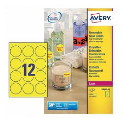Etikete LK fi-63,5 mm pk25L Zweckform L7670Y-25 neon žute