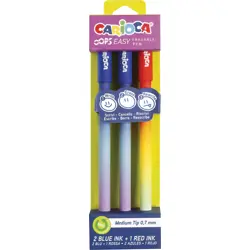 Gel pen 0,7 piši-briši CARIOCA Oops Easy 3/1 (2 plave+crvena) bls P12/72 NETTO