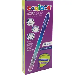 Gel pen 0,7 piši-briši CARIOCA Oops Easy plava 43500/02 P12/288 NETTO