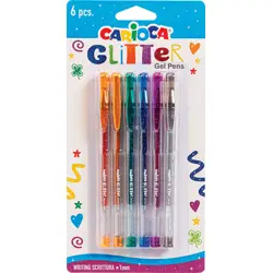 Gel pen 1,0 CARIOCA Glitter 6/1 42165 bls P12/48 NETTO