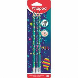 Grafitna olovka Maped Pixel Party s gumicom HB, 6/1, blister