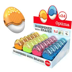 Gumica+šiljilo OPTIMA sort boja fluo display 24/1 100053 P24/480