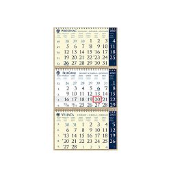 Kalendar trodjelni sirio EKO TAMNO PLAVI, 3 dijela spirala (3x12 l) 25x65cm, pok, vrećica (reciklirani papir), P/50