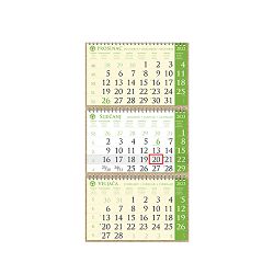 Kalendar trodjelni sirio EKO ZELENI, 3 dijela spirala (3x12 l) 25x68cm, nad.25x17cm, pok, vrećica (reciklirani papir) "NZ"