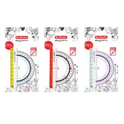 Kutomjer Herlitz 180° baza 12 cm, sort boja