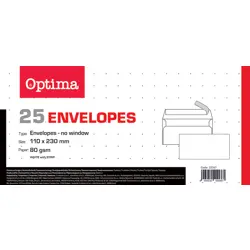 Kuverta 11x23 ABT strip bijela 80gr. OPTIMA OFFICE 23167 25/1 P20