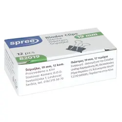 Kvačice za papir, 19 mm, crne, Spree