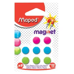 Magneti set od 8 komada, fi 10 mm, Maped, boja sortirano