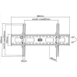 Manhattan TV nosač zidni 37"-86" do 75kg, crni