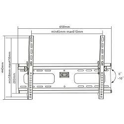 Manhattan TV nosač zidni 32"-70" do 75kg, crni