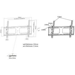 Manhattan TV nosač zidni 37"-80" do 80kg, crni
