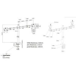Manhattan nosač monitora 13"-32",8kg po monit,crni