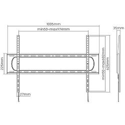 Manhattan TV nosač zidni 60"-120" do 120kg, crni