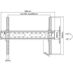 Manhattan TV nosač zidni 37"-70" do 45kg, crni