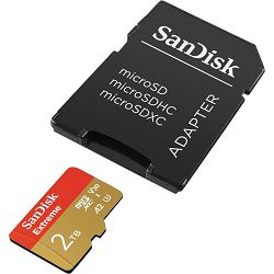 Memorijska kartica SanDisk 2TB Extreme microSDXC UHS-I with adapter, C10, U3, V30, 4K, 5K, A2, SDSQXAV-2T00-GN6MA