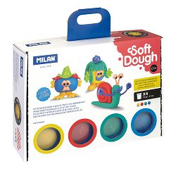 Plastelin MILAN Soft Dough Funny faces 4 boje x 116g P6