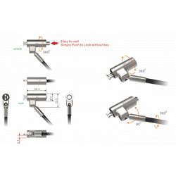 Port nano security cable lock