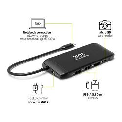 Port docking travel  USB-C,1x4K ili 2xFHD, do 100W