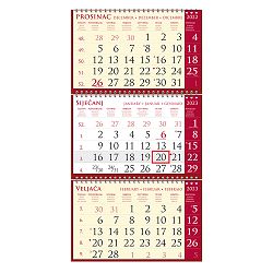 "Poslovni SIRIO cherry" trodijelni kalendar, 3x12 list., dim:25x65cm, vrećica, pokazivač, P/50 neuvezani