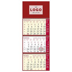 "Poslovni SIRIO cherry" trodjelni kalendar, 3x12 list., dim:25x65cm, vrećica, pokazivač, P/50