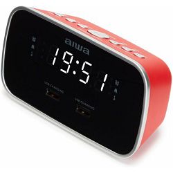 Radio budilica AIWA, 2x USB Charge CRU-19RD crveni