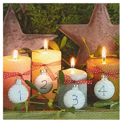 Salvete papirnate 33x33 cm troslojne 20/1, Advent svijeće, Herlitz