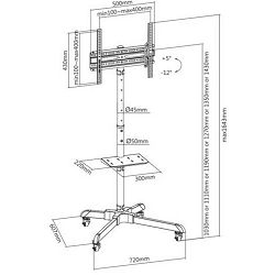 SBOX pokretni podni stalak za TV 32"-55", do 35kg