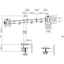 SBOX nosač za 1 monitor 13"-27", do 10kg