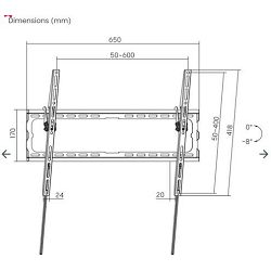 SBOX zidni stalak za TV 37“-80“/94-203 cm,do 45 kg