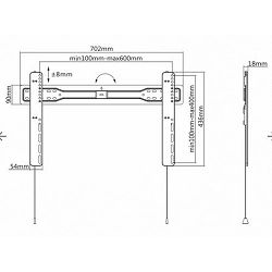 SBOX nosač PLB-5948T, 37 - 70", do 34kg, 600x400