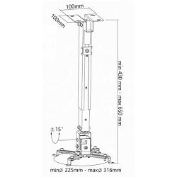 SBOX Stropni nosač projektora PM-18M do 20 kg