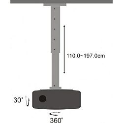 Stropni nosač projektora PM-200XL 15kg, do1,970m