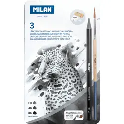 Set crtaći  MILAN Todographite met.kut: ol.graf.HB 4B 8B+kist+gum+šilljiloP12/48