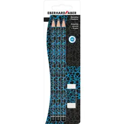 Set ol.graf. x3HB + gumica neon plava EBERHARD FABER bls P10/200