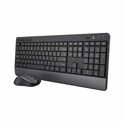 Set TRUST Trezo 24529, tipkovnica i miš, bežično, PC, US, Black