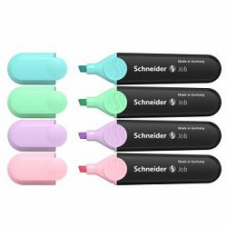 Tekstmarker Schneider, Job pastel, 1-5 mm, set od 4 boje, PVC etui