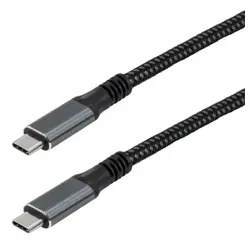 Transmedia USB C 3.2 cable with E-Marker chip, 1m