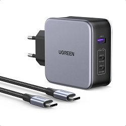 Ugreen Nexode 3 priključka 140 W USB-C punjač s PD 3.1 GaN i uključenim USB-C 240 W kabelom za punjenje