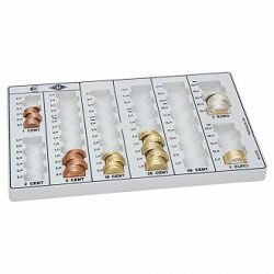 Uložnica za kovanice za Eure, 262x160x30 mm, kapacitet: EUR 125.75, svjetlosiva
