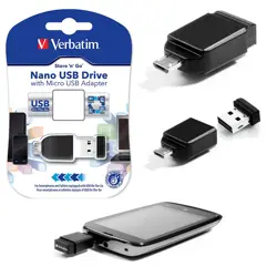 USB 32GB 2.0 Verbatim Store'n'Go + OTG micro USB adapter, crni V049822