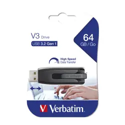 USB 64GB 3.0 (3.2 Gen 1) V3, Verbatim, crni, V049174