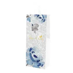 Vrećica ukrasna za bocu Spree  art.75332  13,5 x 8,5 x 33 cm, mat, PP, Blue flowers