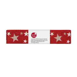 Vrpca ukrasna 2 m x 25 mm, crvena, zvjezdice bež, Herlitz