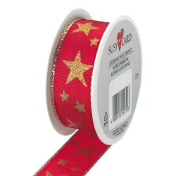 Vrpca ukrasna 25 mm x 2 m crveno zlatna sa žicom Herlitz