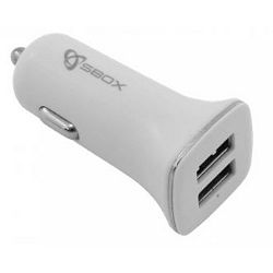 SBOX auto punjač, 2 ulaza, DC 5V/2.4A, bijeli