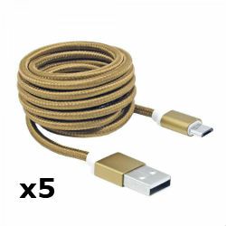 SBOX kabel USB 2.0 M-micro USB M, 1,5m,zlatni,5kom
